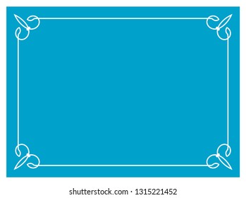 Blue border frame vintage vector background ready to cut