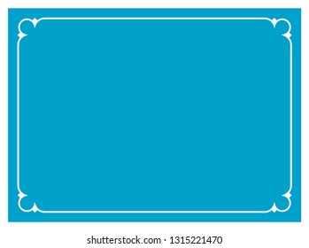 Blue border frame vintage vector background ready to cut