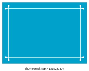 Blue border frame vintage vector background ready to cut