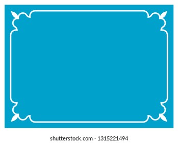 Blue border frame vintage vector background ready to cut