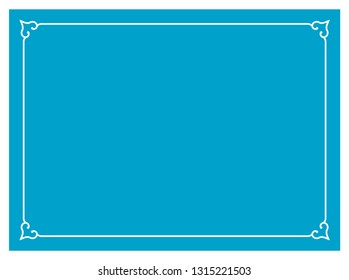 Blue border frame vintage vector background ready to cut