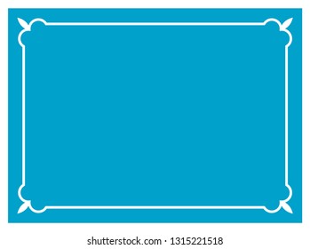Blue border frame vintage vector background ready to cut