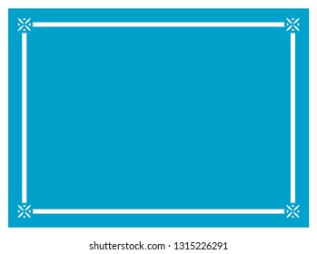 Blue border frame vintage vector background ready to cut