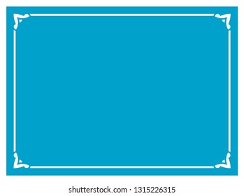 Blue border frame vintage vector background ready to cut