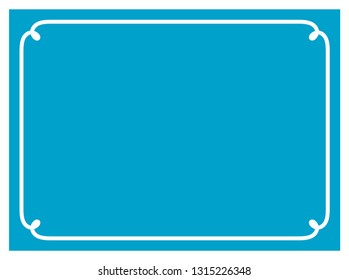 Blue border frame vintage vector background ready to cut