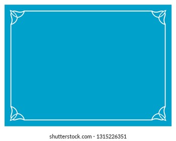 Blue border frame vintage vector background ready to cut