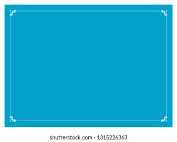 Blue border frame vintage vector background ready to cut