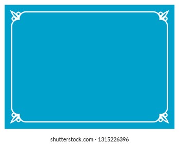 Blue border frame vintage vector background ready to cut