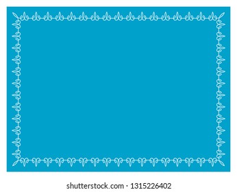 Blue border frame vintage vector background ready to cut