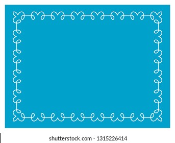 Blue border frame vintage vector background ready to cut