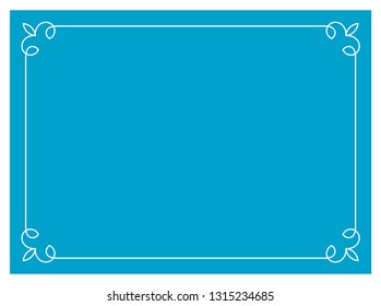 Blue border frame vintage vector background ready to cut