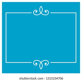 Blue border frame vintage vector background ready to cut