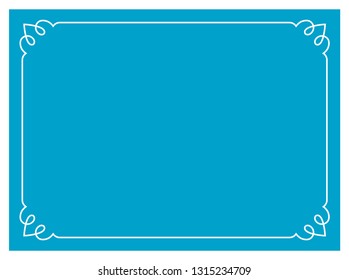 Blue border frame vintage vector background ready to cut