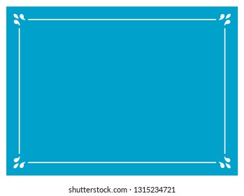 Blue border frame vintage vector background ready to cut