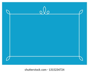 Blue border frame vintage vector background ready to cut