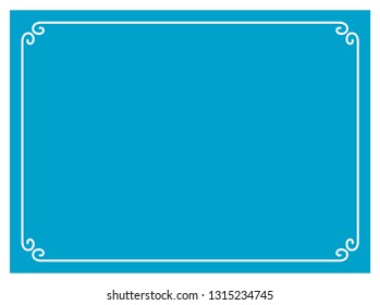 Blue border frame vintage vector background ready to cut