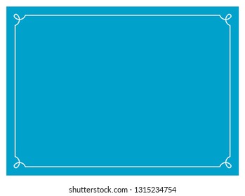 Blue border frame vintage vector background ready to cut