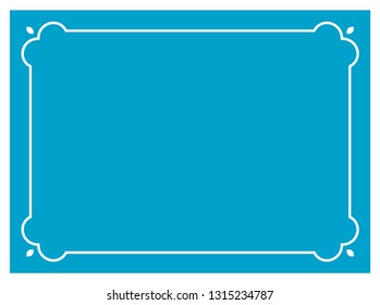 Blue border frame vintage vector background ready to cut