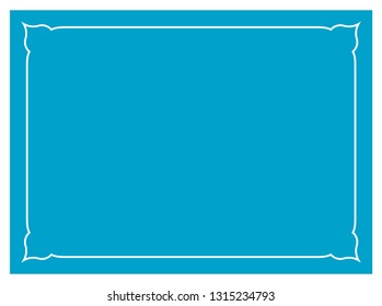Blue border frame vintage vector background ready to cut