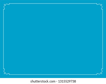 Blue border frame vintage vector background banner ready to cut