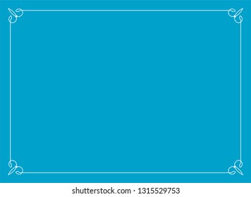 Blue border frame vintage vector background banner ready to cut