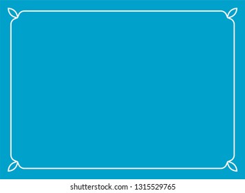 Blue border frame vintage vector background banner ready to cut