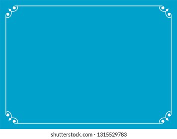 Blue border frame vintage vector background banner ready to cut