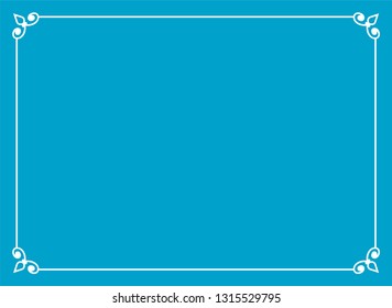 Blue border frame vintage vector background banner ready to cut