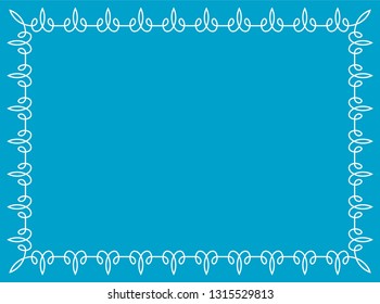 Blue border frame vintage vector background banner ready to cut