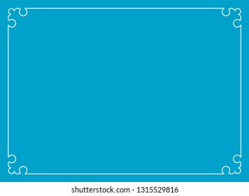 Blue border frame vintage vector background banner ready to cut