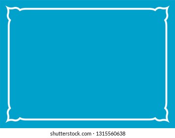 Blue border frame vintage vector background ready to cut