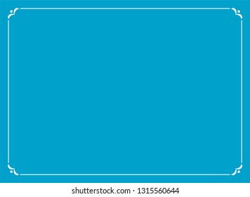 Blue border frame vintage vector background ready to cut