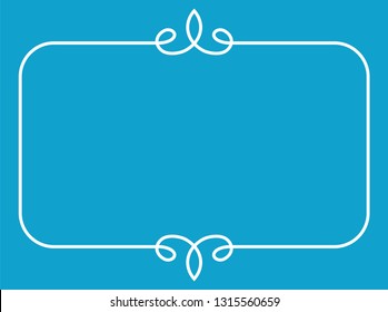 Blue border frame vintage vector background ready to cut