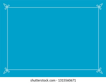 Blue border frame vintage vector background ready to cut
