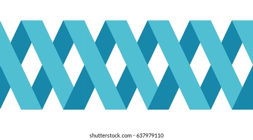 Blue border with interleaved lines vector