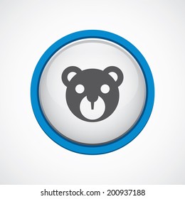 blue bordered circle bear toy icon