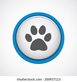 blue bordered circle cat footprint