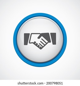 blue bordered circle Handshake icon