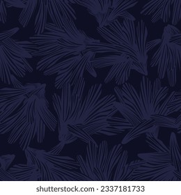 Diseño de patrones sin costura Blue Botanical Floral para textiles de moda, gráficos, fondos y artesanías