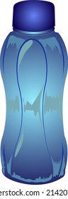 un frasco azul con tapón de frasco
