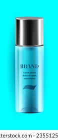 blue bottle for cosmetic product