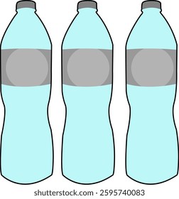 Blue bottle icon. Bottle with black shadow. Bright colored icon style