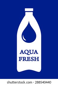 blue bottle icon with fresh water and drop