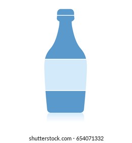 Blue bottle icon isolated on a white background