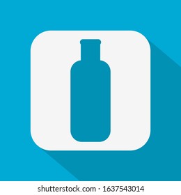blue bottle icon on blue background. vector illustration
