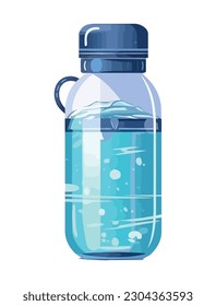 Blue bottle icon with purified water isolated