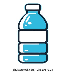 A blue bottle icon vector art illustration