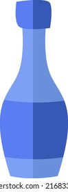 Blue bottle, illustration, vector on a white background.