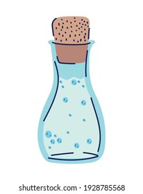 blue bottle with one potion on a white background vector illustration design