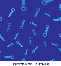 Blue Bottle opener icon isolated seamless pattern on blue background.  Vector Illustration